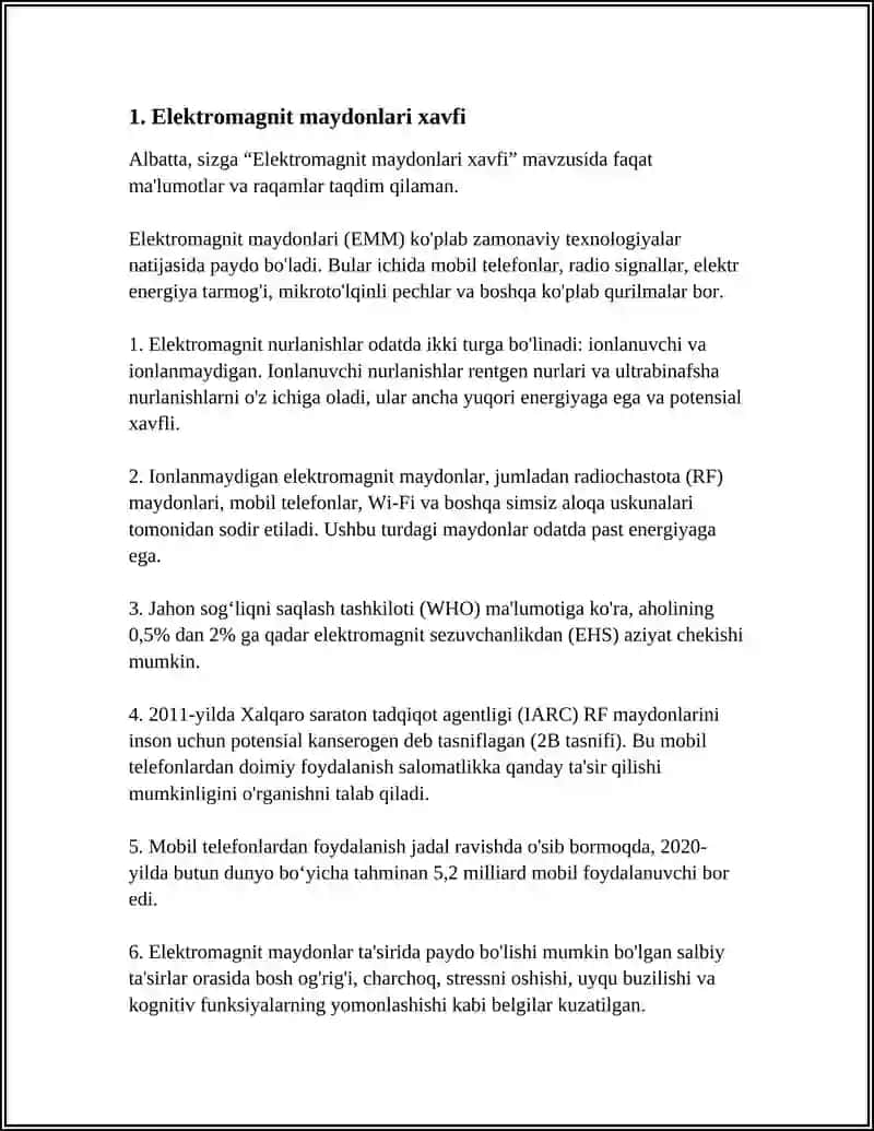 Elektromagnit maydonlari xavfi 4