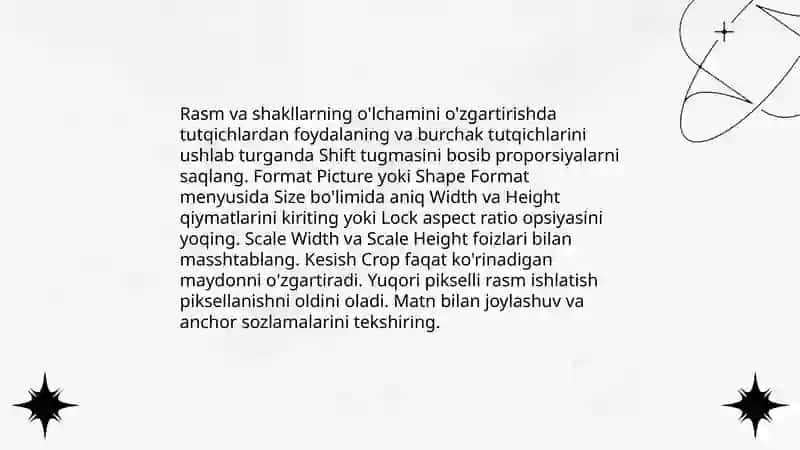 Matn muharriri yordamida grafik ob'ektlar bilan ishlash 4