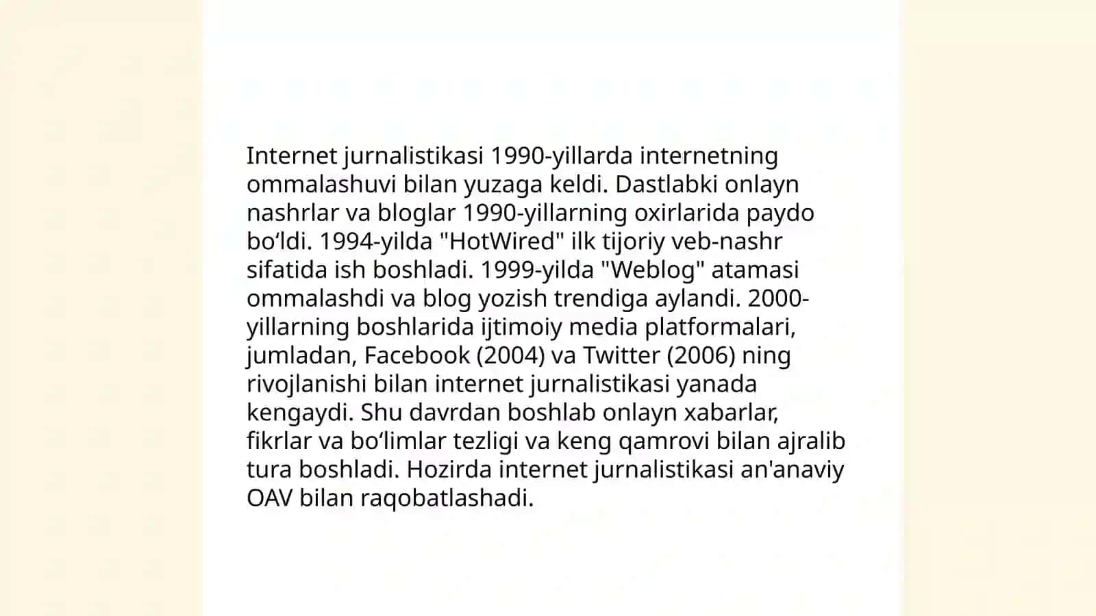 Internet jurnalistikasning paydo boʻlishi 4