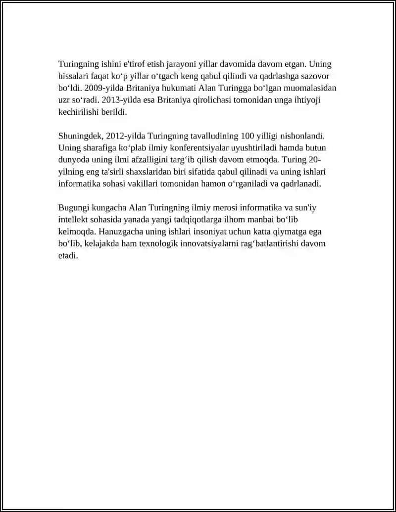 ALAN TURING ZAMONAVIY KAMYUTER FANINING OTASI 4