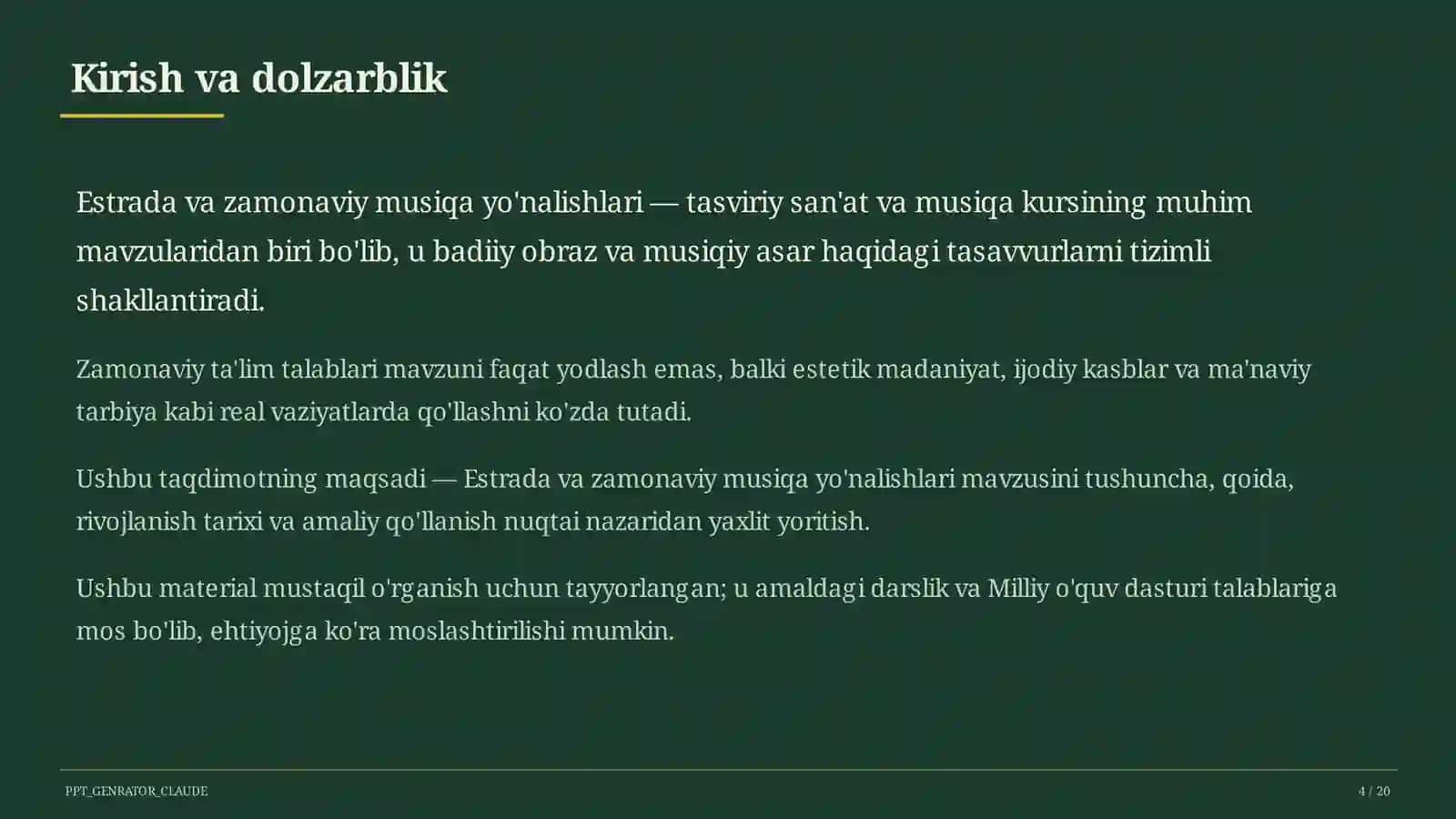 Estrada va zamonaviy musiqa yo'nalishlari (7-sinf) 4