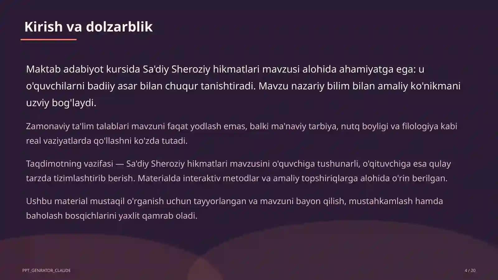Sa'diy Sheroziy hikmatlari (6-sinf) 4