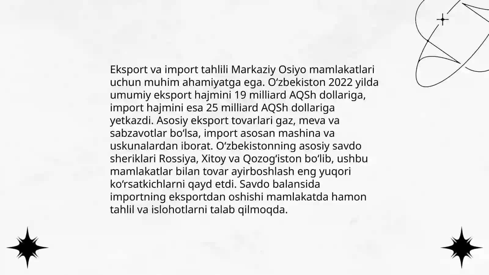 Tashqi istisodiy faoliyat statistikasi 4
