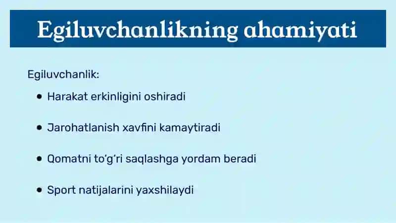 Egiluvchanlikni tarbiyalash 4