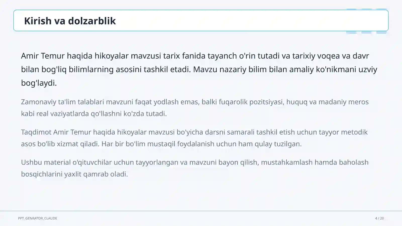 Amir Temur haqida hikoyalar (5-sinf) 4