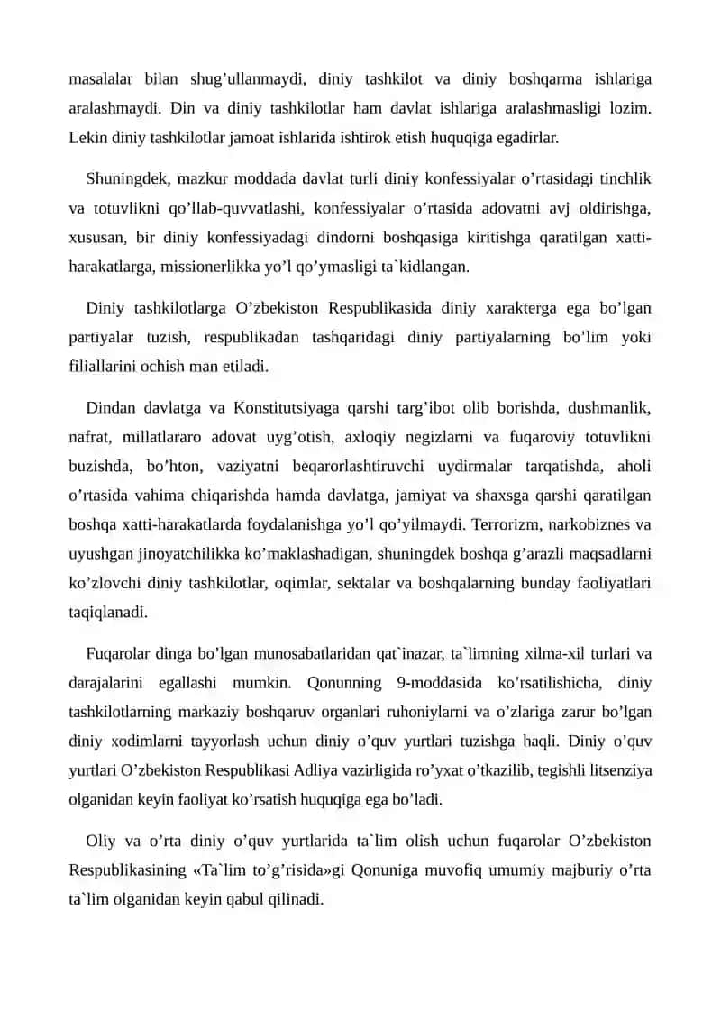 DINIY TASHKILOTNING ZAMONAVIY DUNYOVIY ME’YORLARGA MOSLASHUVINING AHAMYATI 4
