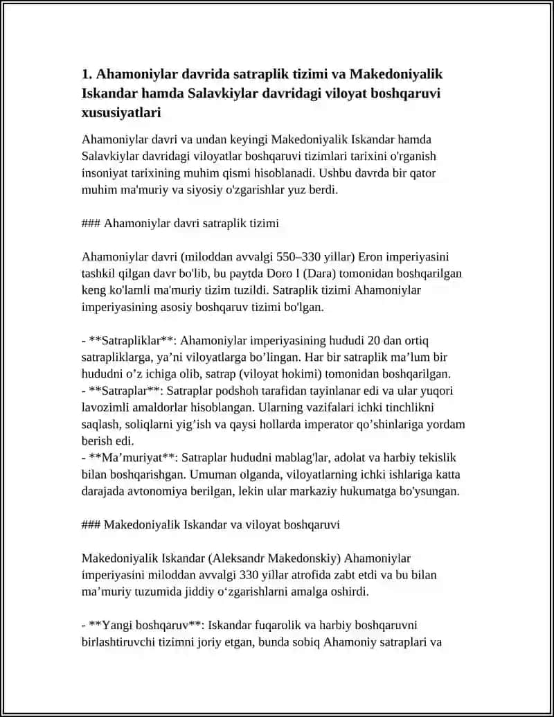 AHAMONIYLAR HUKMRONLIGI DAVRIDA IJTIMOIY-SIYOSIY TUZUMDAGI O'ZGARISHLAR MAKEDONIYALIK ISKANDAR VA SALAVKIYLAR DAVRIDA IJTIMOIY-SIYOSIY TUZUM XUSUSIYATLARI 4