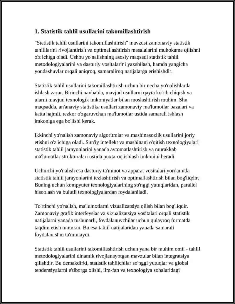 Statistik tahlil usullarini takomillashtirish 4
