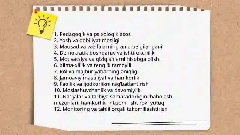 Oʻquvchilar jamoasini tashkil etish va tarbiyalash ishini rejalashtirish 4