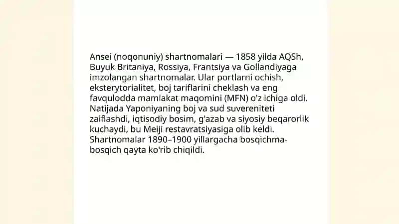 Yaponiyaning XIX asrning ikkinchi yarmida xalqaro ahvoli va tashqi siyosati 4
