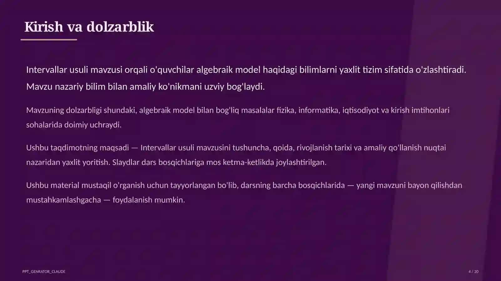 Intervallar usuli (9-sinf) 4