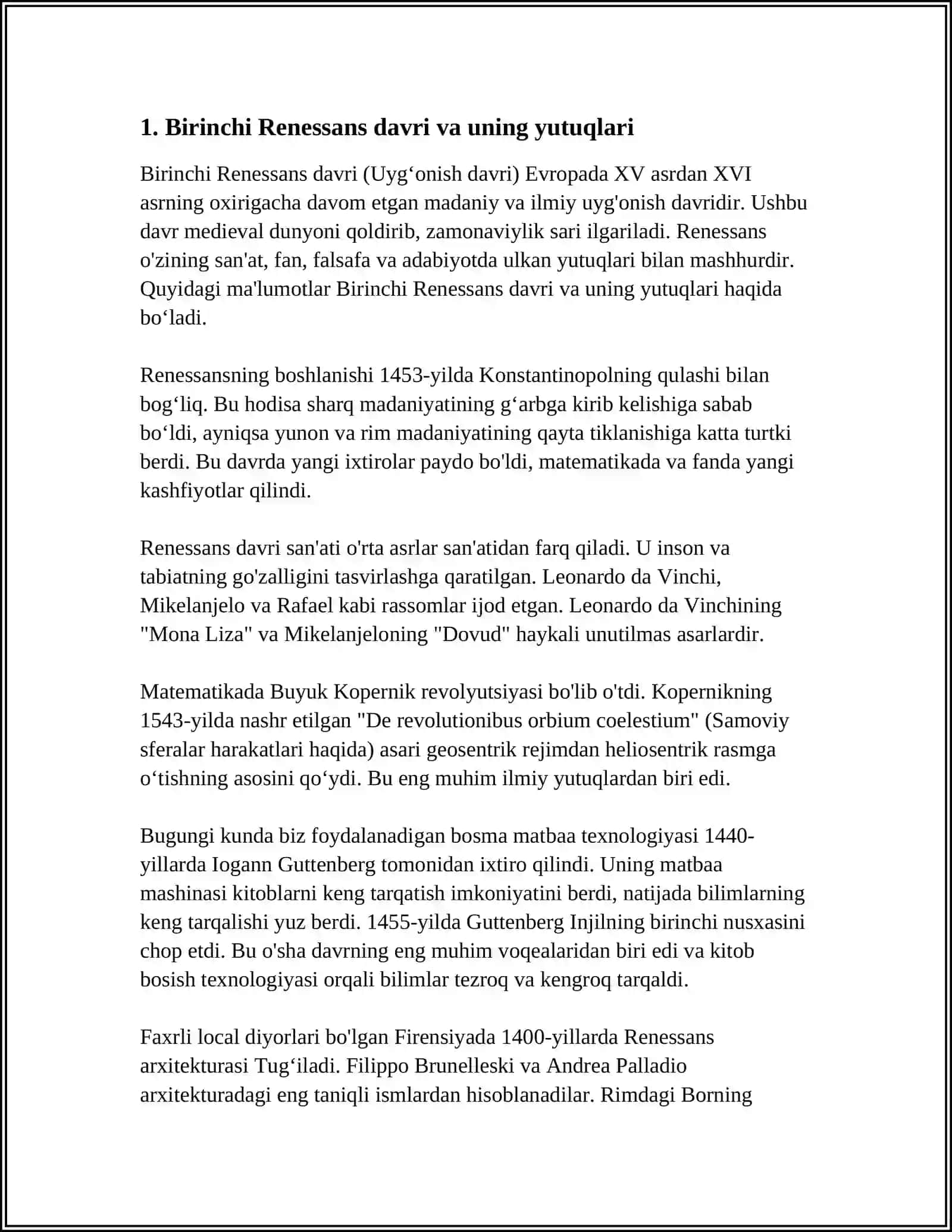 IX-XII ASRLARDA MAMLAKATIMIZ HUDUDIDA RO'Y BERGAN MADANIY UYG'ONISH (RENESSANS) 4