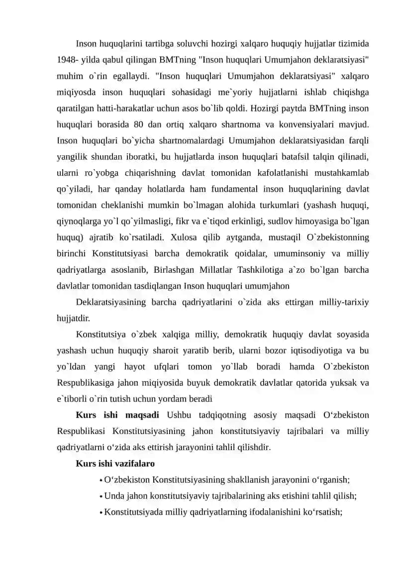 O‘ZBEKISTON RESPUBLIKASI KONSTITUTSIYASIDA JAHON KONSTITUTSIYAVIY TAJRIBALARI VA MILLIY QADRIYATLARNING AKS ETISHI 4