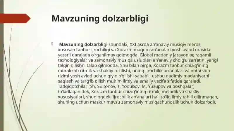 XORAZM TANBUR CHIZIG'I 4