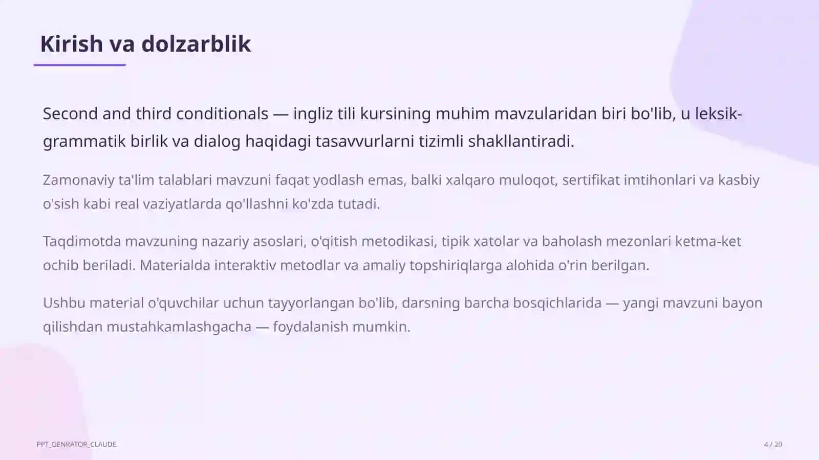 Second and third conditionals (10-sinf) 4