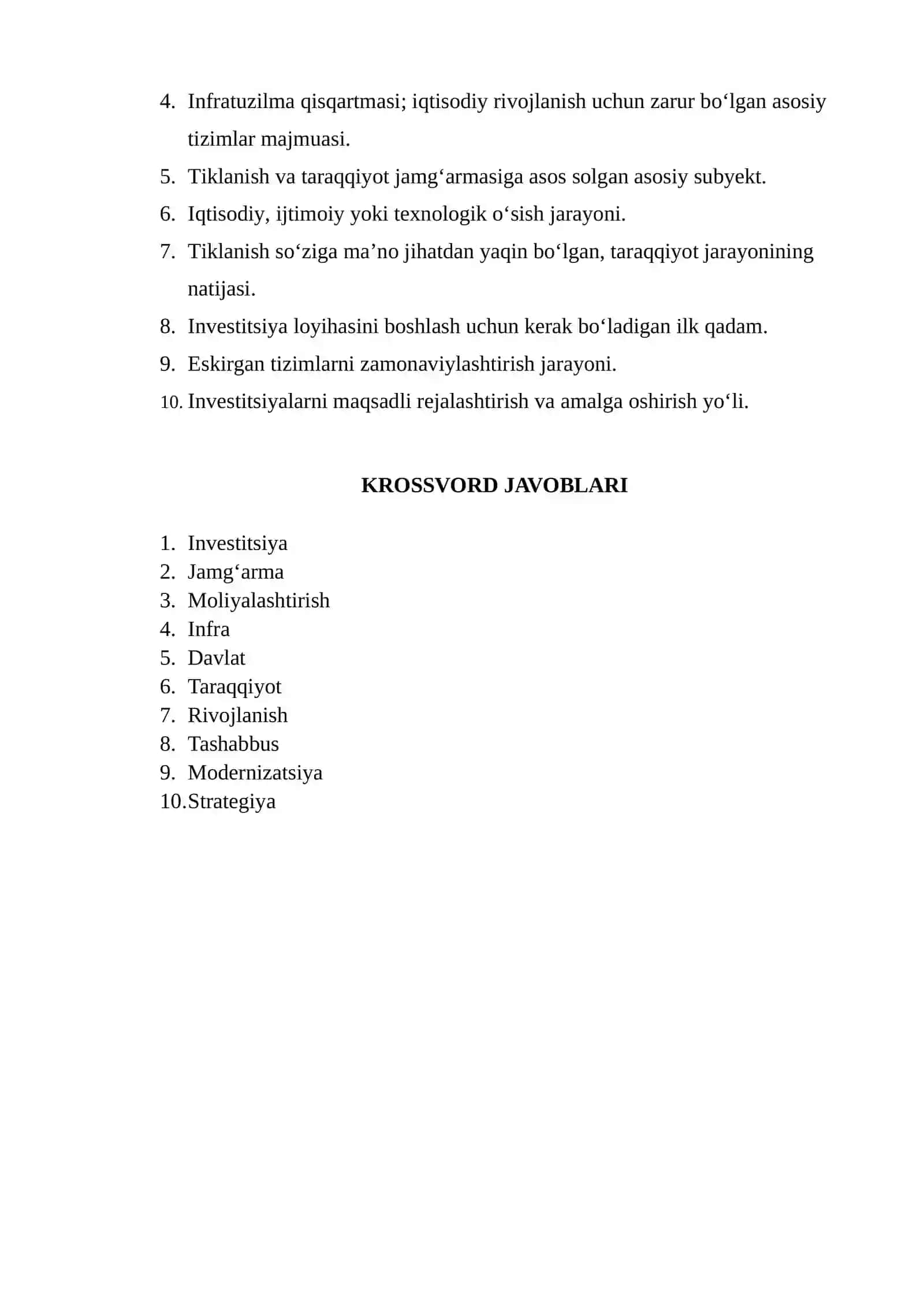 Tiklanish va taraqqiyot jamg‘armasi mablag‘lari hisobiga investitsiya loyihalarini moliyalashtirish 4