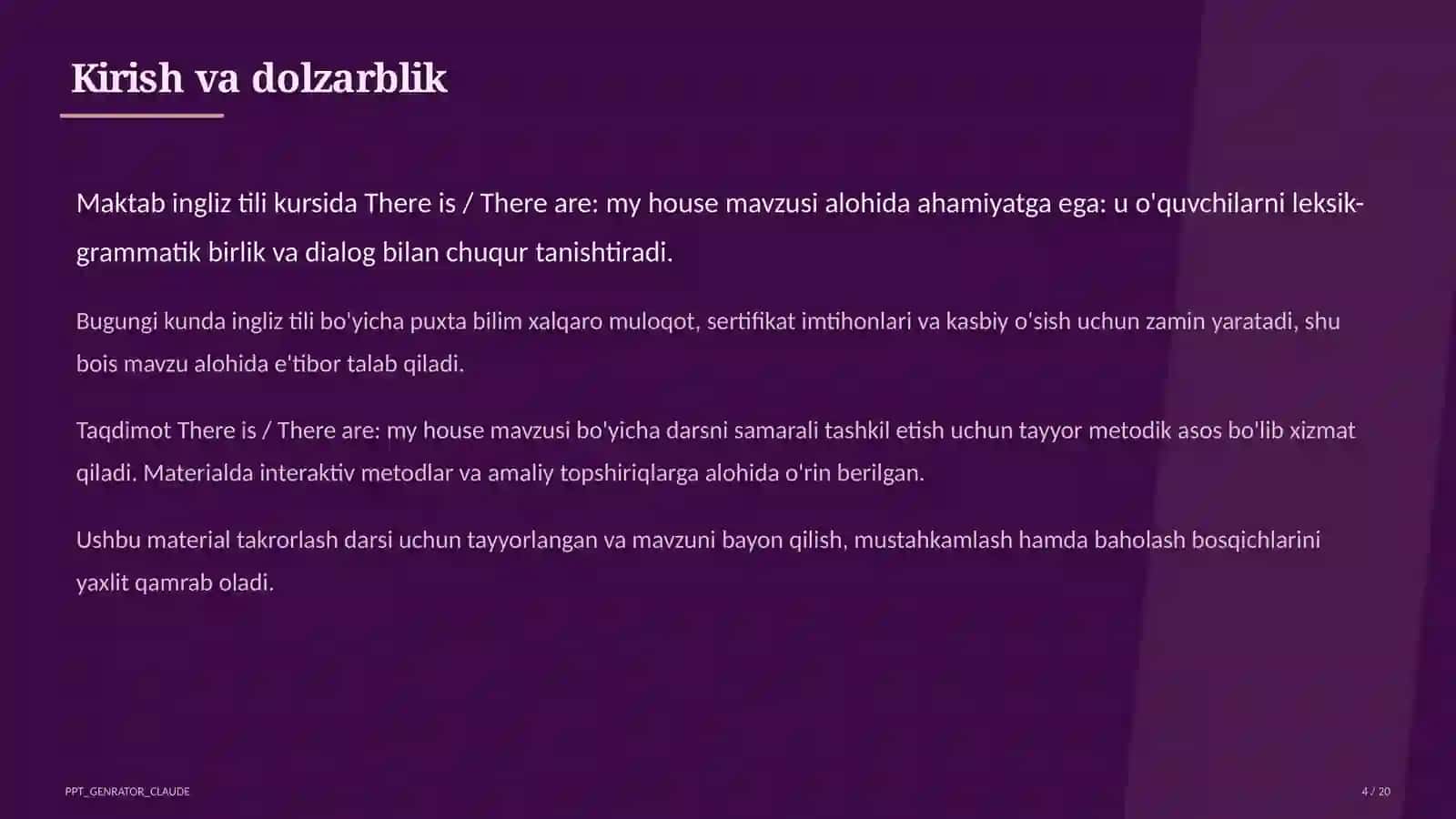There is / There are: my house (4-sinf) 4