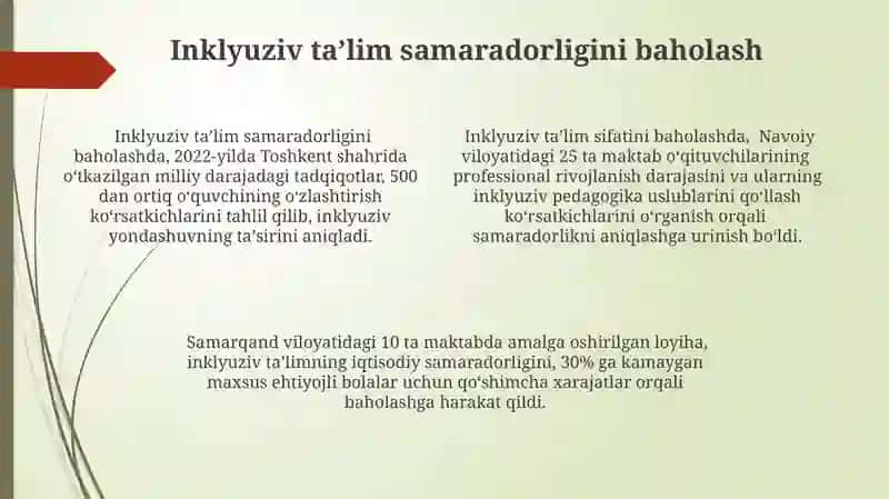 Oʻzbekistonda inklyuziv ta'limning meyoriy huquqiy bazasini tahlil qilish 4