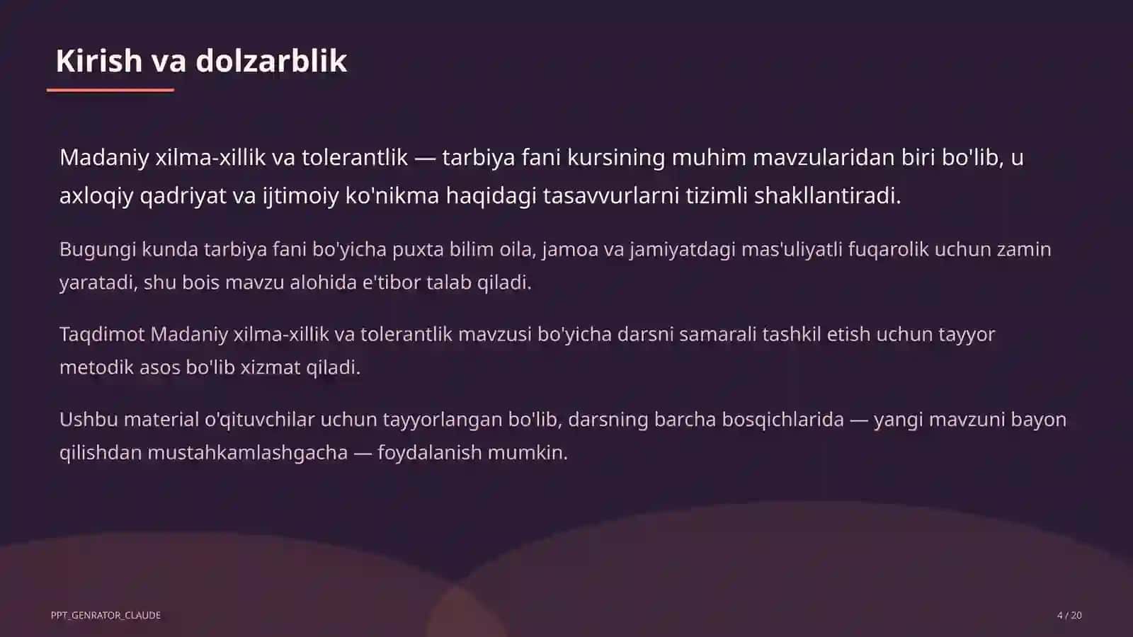 Madaniy xilma-xillik va tolerantlik (11-sinf) 4