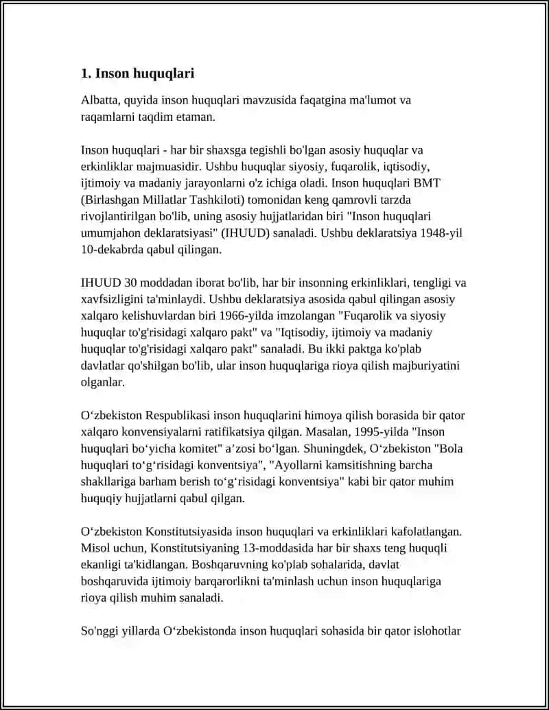 ISLOMDA INSON HUQUQLARI HIMOYASI, IJTIMOIY TENGLIK, ADOLAT VA TOLERANTLIK MAVZUSIDA KROSSVORD TAYYORLASH 4