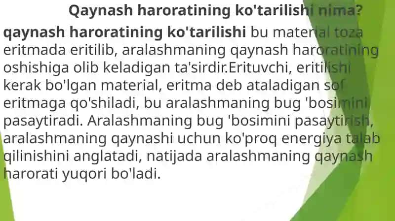 ERITMALARNING KOLLIGATIV XOSSALARI 4