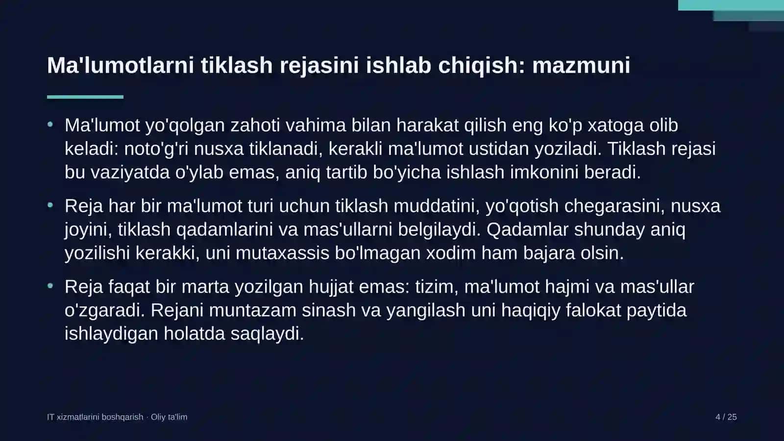 bolalar turizmida ma'lumotlarni tiklash rejasini ishlab chiqish 3953 4