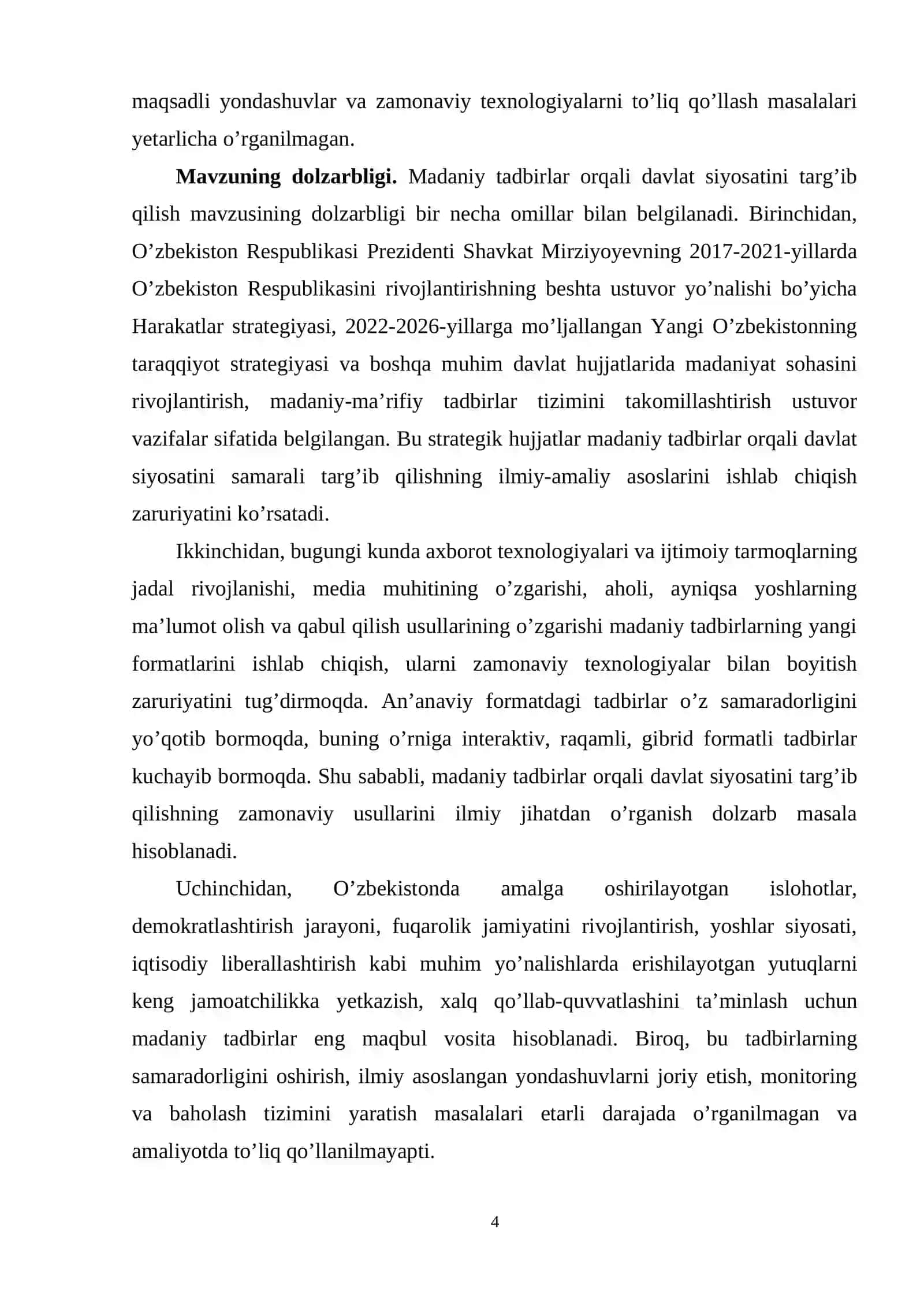 Madaniy tadbirlar orqali davlat siyosatini targ'ib qilish usullari 4