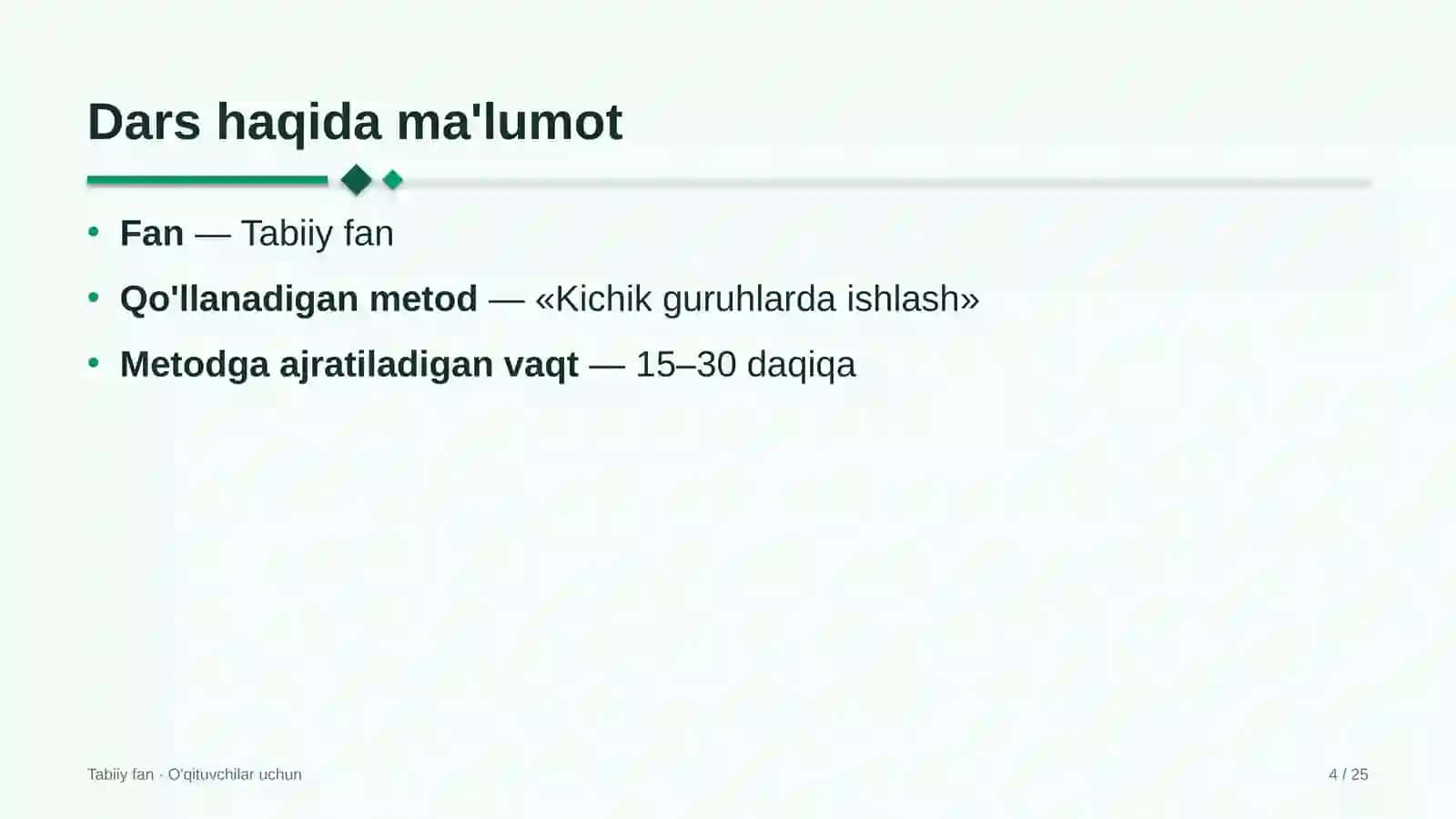 tabiiy fan darslarida kichik guruhlarda ishlash metodidan foydalanish 6053 4
