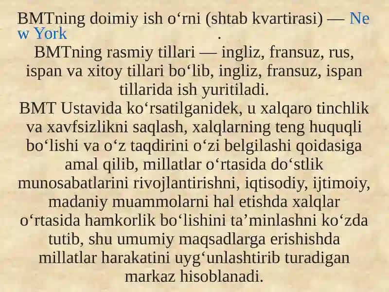Inson huquqlarini himoya qilishda Birlashgan Millatlar Tashkilotlarining o’rni va roli 4
