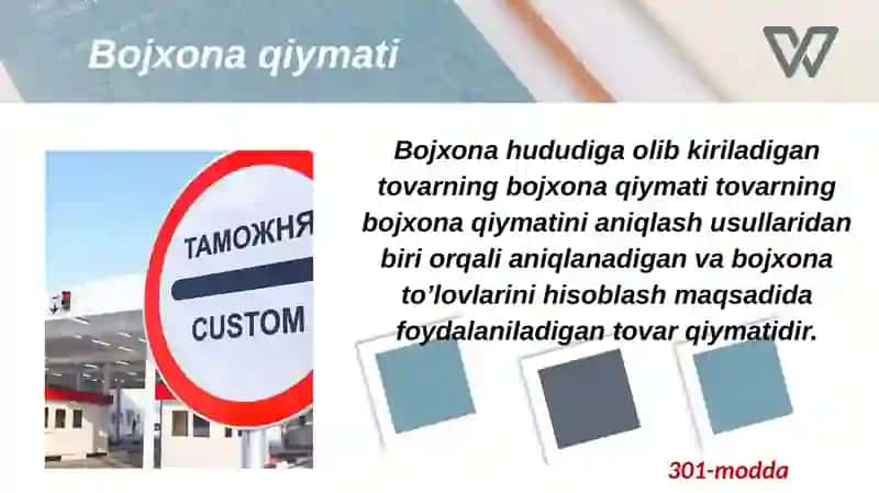 TOVARLARNING BOJXONA QIYMATI VA ULARNI ANIQLASH USULLARI 4