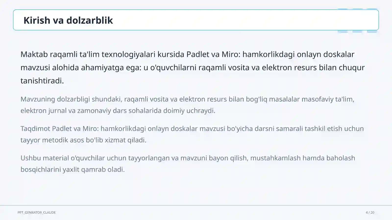 Padlet va Miro: hamkorlikdagi onlayn doskalar 4