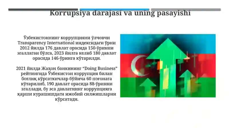 Oʻzbekiston Respublikasining xalqaro reyting va indekslardagi o’rni va nufuzini ortib borishi 4