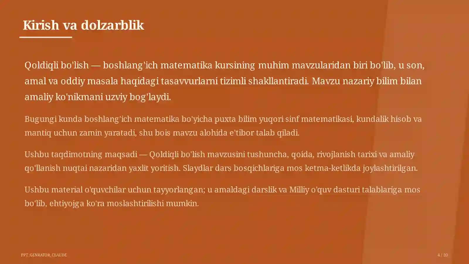 Qoldiqli bo'lish (3-sinf) 4