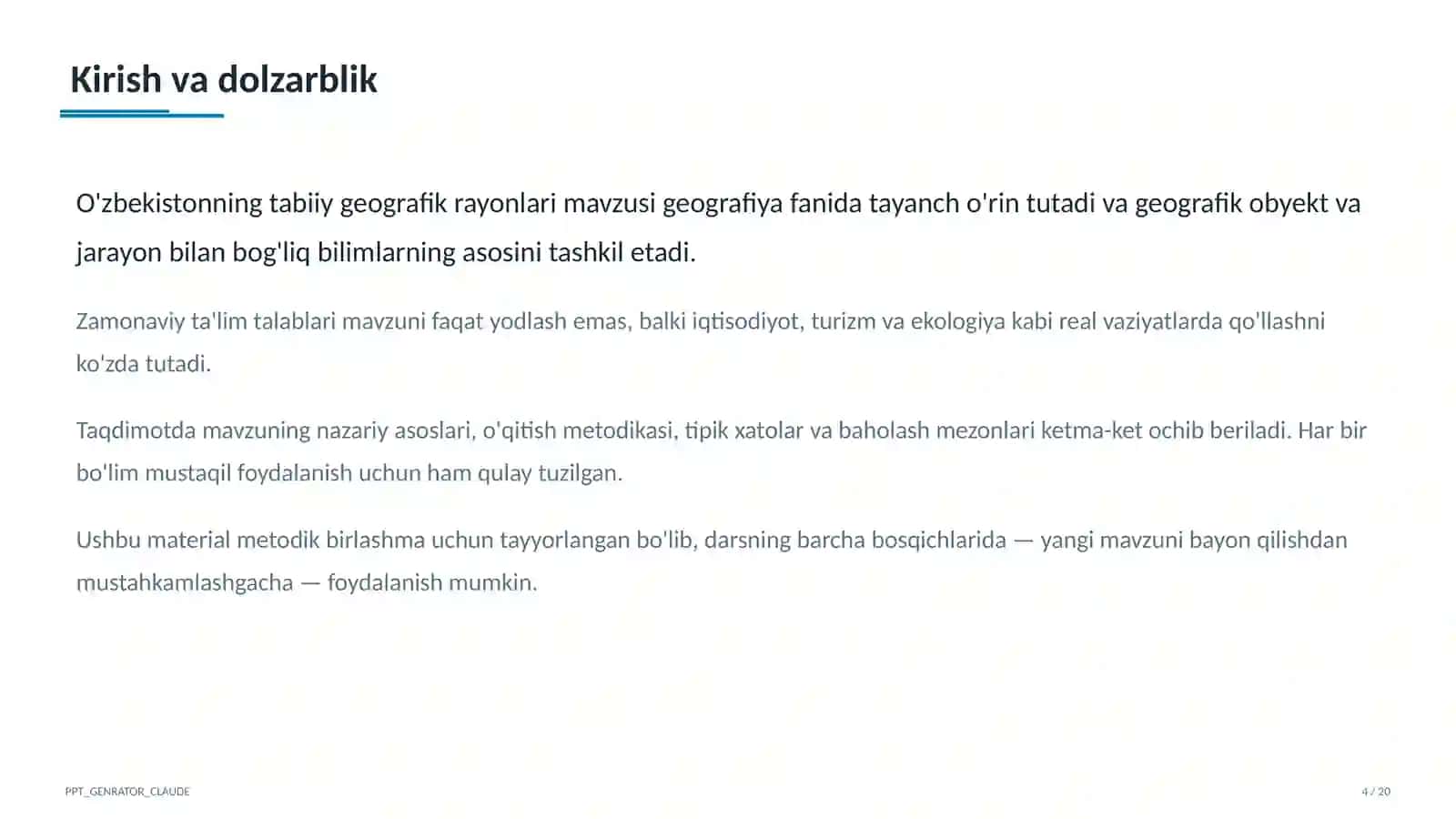 O'zbekistonning tabiiy geografik rayonlari (8-sinf) 4