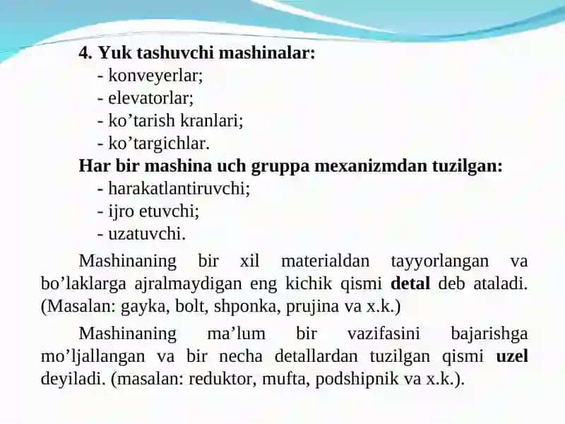 Mashina detallarini ishlash layoqatini ta’minlash 4