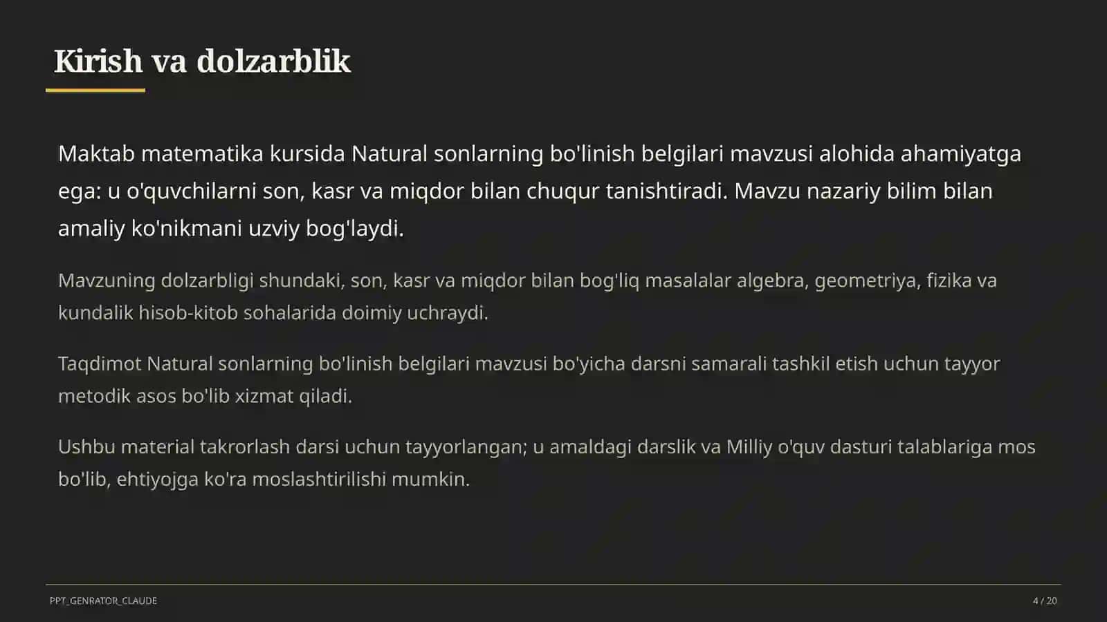 Natural sonlarning bo'linish belgilari (5-sinf) 4