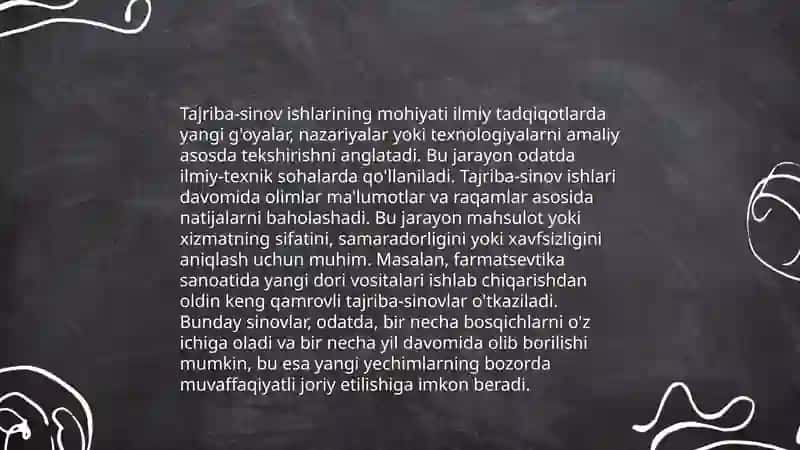 Ilmiy tadqiqotda tajriba-sinov ishlarini olib borish 4
