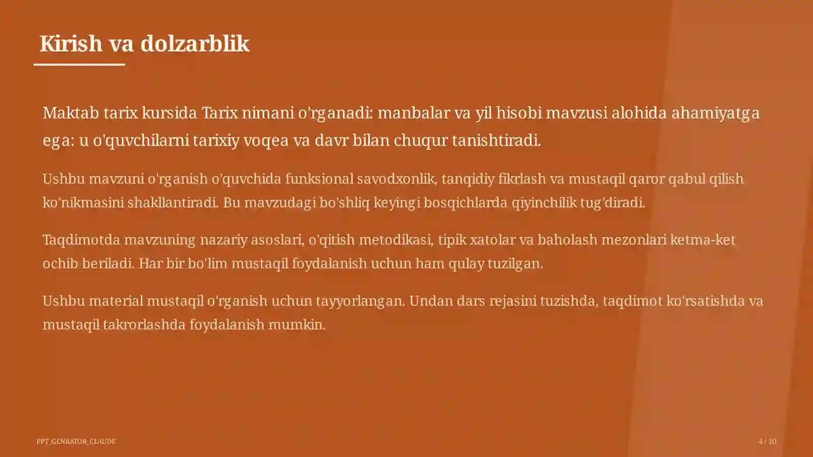 Tarix nimani o'rganadi: manbalar va yil hisobi (5-sinf) 4