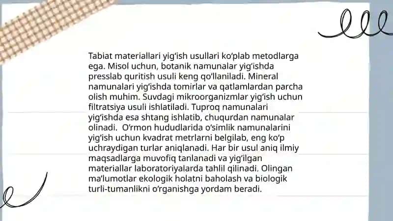 Tabiat materiallaridan koʻrgazmalar tayyorlash Zulfinur 4