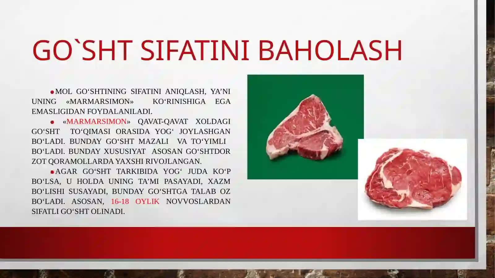 Qayta ishlanadigan go‘shtmahsulotlarini sifatini baholashni o‘rganish 4