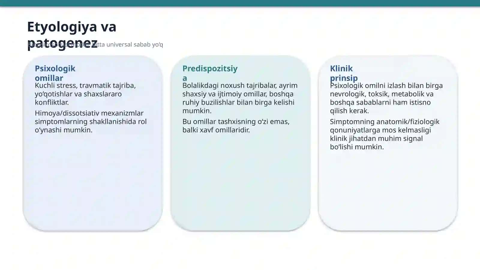 Dissotsiativ buzilishlar Psixiatriya konspekti 4