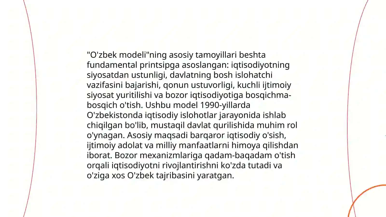 Tarqqiyotning "O'zbek modeli" va uning o'ziga xos xususiyatlari 4