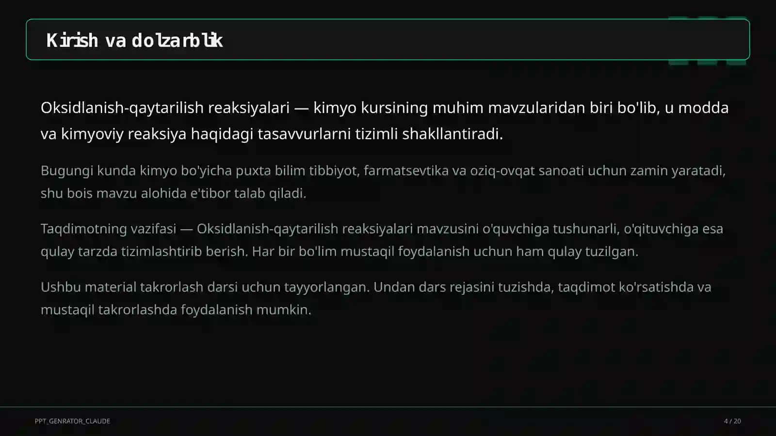Oksidlanish-qaytarilish reaksiyalari (8-sinf) 4
