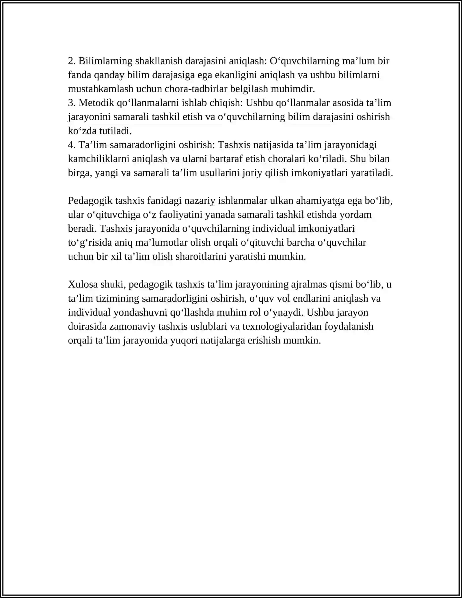 PEDAGOGIK TASHXISLASH.KREATIV YONDASHISH OʻQTUVCHINING MAHORATI 4