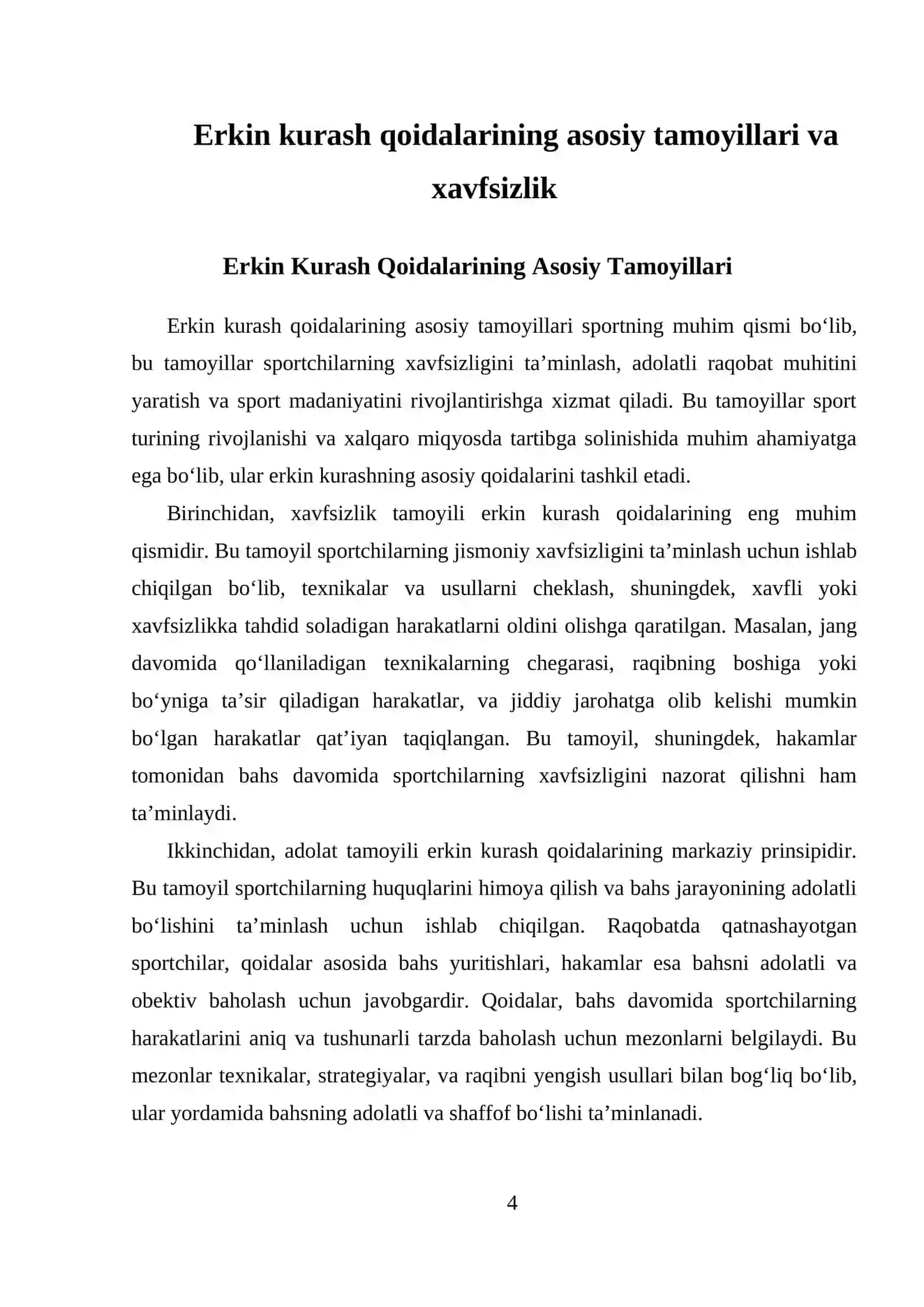 ERKIN KURASHI BO'YICHA MUSOBAQA QOIDALARI 4