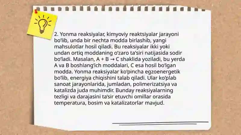 Kimyoviy reaksiya turlari 4