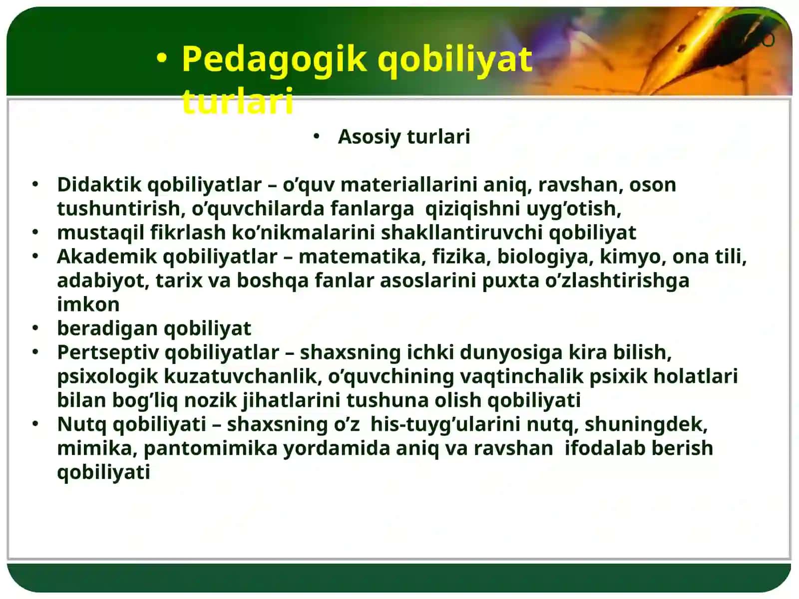 Qobiliyat.O’qituvchiningpedagogikqobiliyati 4