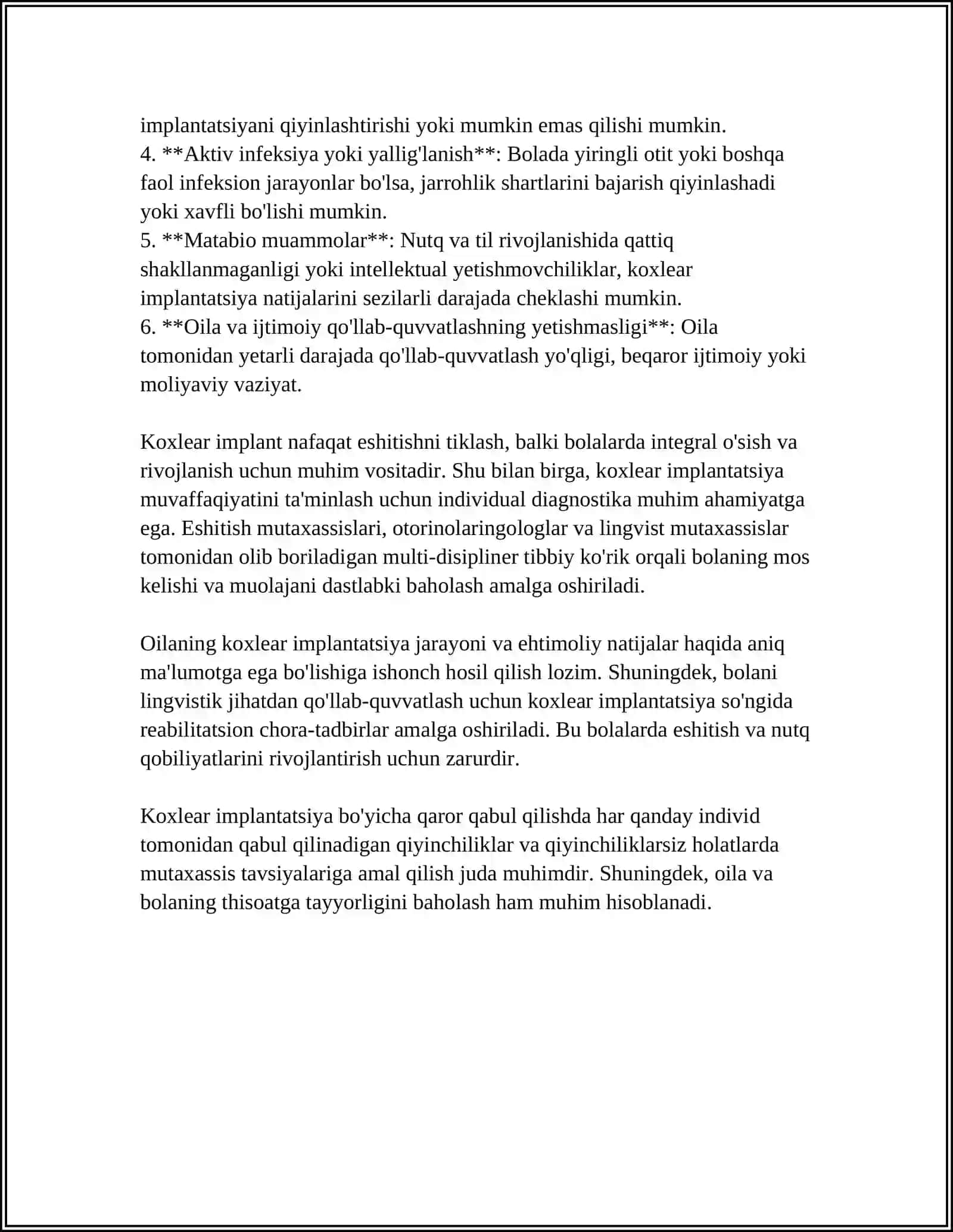 KOXLEAR IMPLANTATNING ESHITISHDA NUHSONI BOLGAN BOLALAR REALIBATSIYASI 4