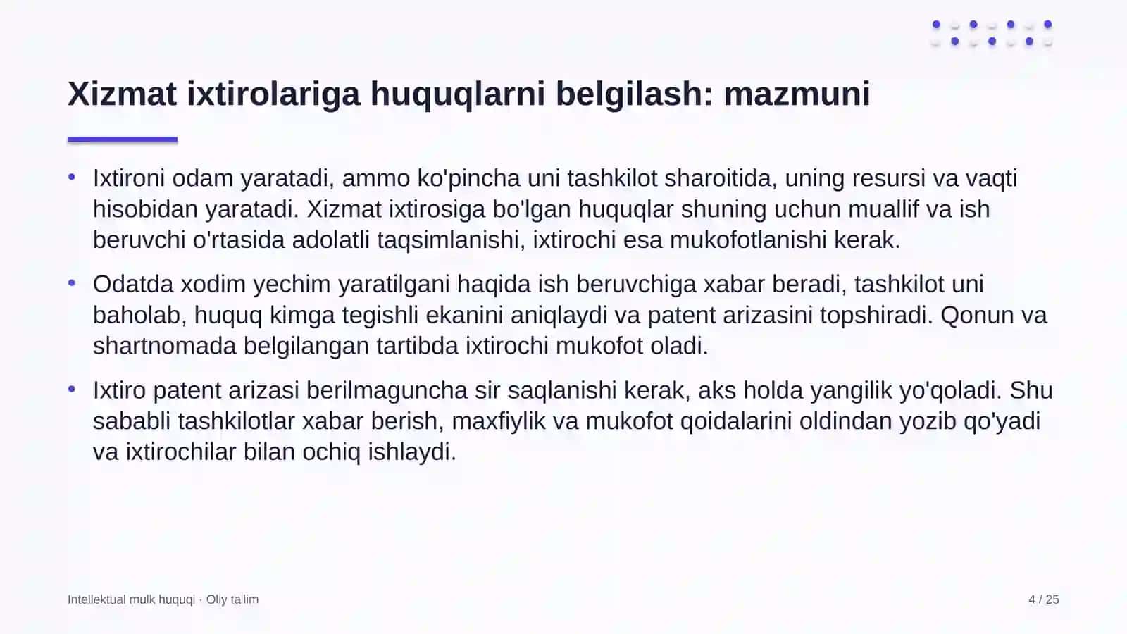 ekoturizmda xizmat ixtirolariga bo'lgan huquqlarni belgilash 1215 4