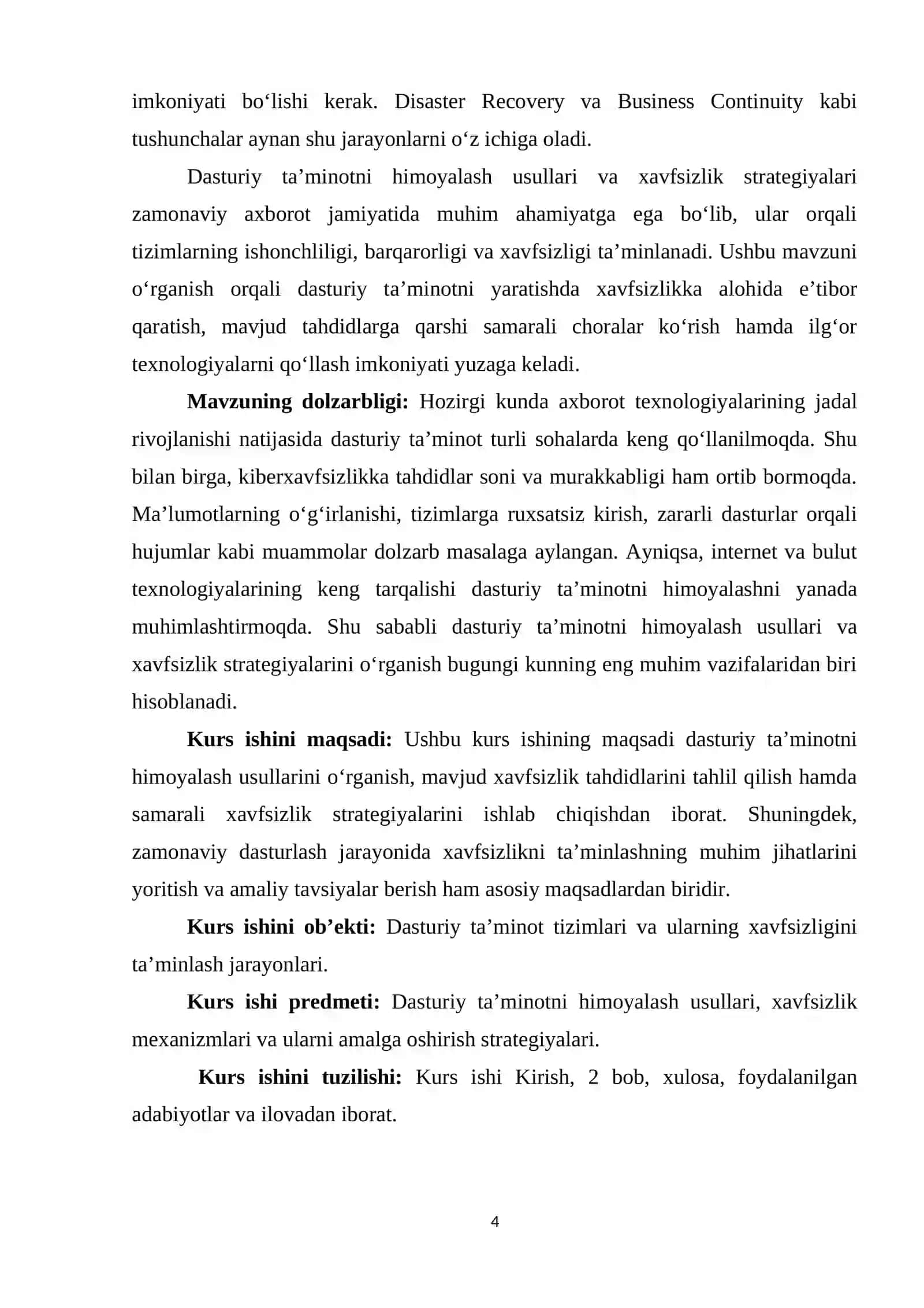 Dasturiy ta'minotni himoyalash usullari va xavfsizlik strategiyalari 4